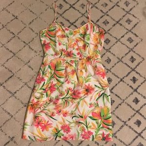J. Crew floral print spaghetti strap dress